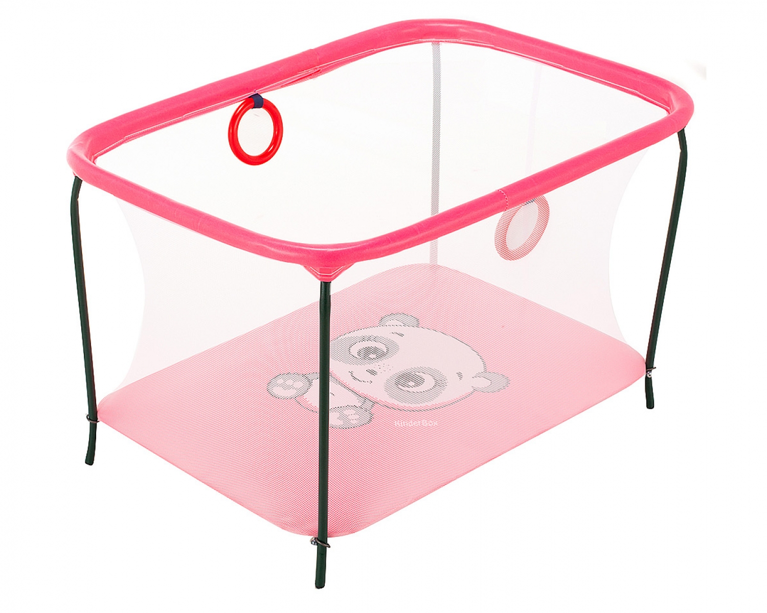 Манеж Qvatro LUX-02 мелкая сетка  розовый (panda)