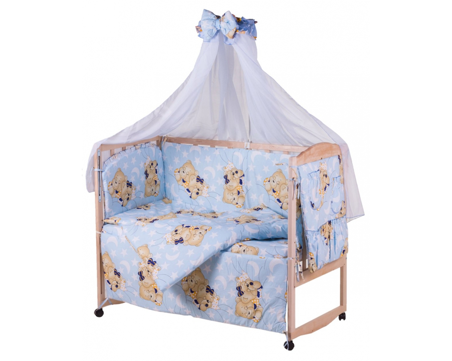 Детская постель Qvatro Gold RG-08 рисунок  голубая (мишки спят)